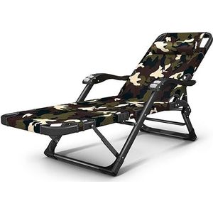 GEIRONV Multifunctionele kantoor dutje bed, verstelbare tuin fauteuilge lounge stoelen draagbare vouwen strandstoel Fauteuils (Color : Green)