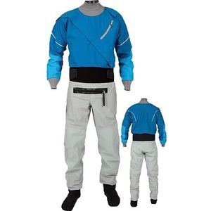 Droogpak Voor Kajaks Voor Heren, Lichtgewicht 3-Laags Droogpak, Waterdicht, Voor Peddelen, Vissen, Varen, Kanoën, Raften, Toeren En Zeilen,Blue-3XL