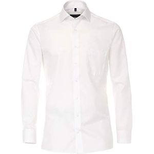 CASAMODA heren business overhemd comfort fit Kent kraag lange mouw enkelkleurig wit, maat:44