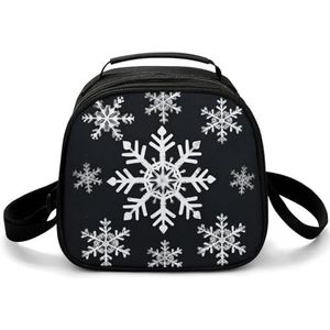 Geïsoleerde lunchtas voor dames en heren, witte sneeuwvlok lunchbox herbruikbare lunchtassen lekvrije lunchkoeltas draagbare lunchcontainer voor volwassenen voor reizen picknick