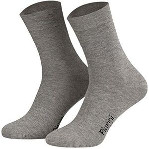 Piarini Business sokken, kostuumsokken zonder elastische tailleband katoen - heren dames - 8 stuks - zwart, blauw, antraciet en grijs (uni) - verschillende maten - ook in grote maten tot maat 50, grijs, 35-38 EU