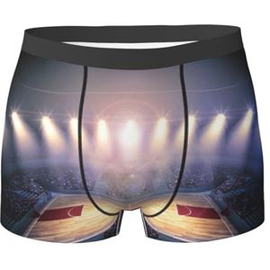 DEXNEL Heren ondergoed Boxer Slip Zacht Ademend Ondergoed 1pack,Basketbal Arena, Zwart, M