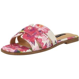 NINE WEST Germani platte damessandalen, Pink Tea Party Floral Multi 661, 36 EU