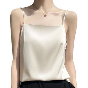 Tdvcpmkk Dames hemdje pak dieptepunt imitatie zijde veelzijdige dieptepunt shirt satijn dun mouwloos vest, Xiang Bing D19, M