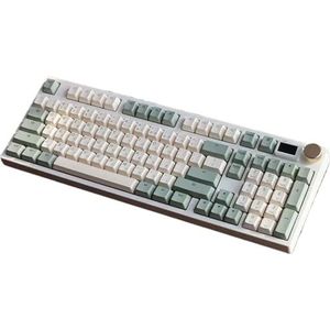 QPSJXN Keydous NJ98 98 Drie mechanisch toetsenbord met drie modi RGB-modus Bluetooth-achtergrondverlichting en 2,4 g draadloze gaming-accessoires (kaki)