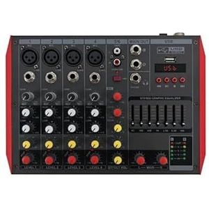 Audiomixer, 2/4/6-kanaals Professioneel Audiomixerconsolesysteem Met Blue Tooth USB DSP 48V Fantoomvoeding(NT6)