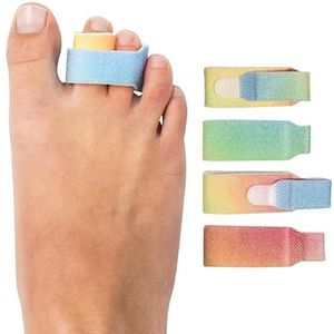 ZenToes Hammer Toe Corrector voor dames en heren, herbruikbare stoffen buddy wraps voor gebroken tenen - gewatteerde teenspalk voor bescherming en herstel & hamerteen stijltang - 4 stuks (OSFM