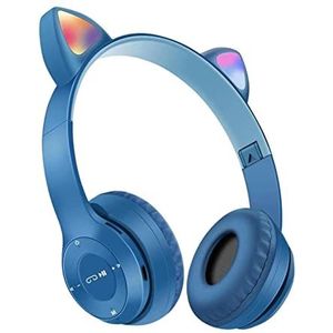 - Over-ear hoofdtelefoon, Cat Ear draadloze over-ear -hoofdtelefoon met geïntegreerde microfoon, ruisonderdrukking, over-ear hoofdtelefoon, draadloze hoofdtelefoon-headset, 6-kleuren-optie