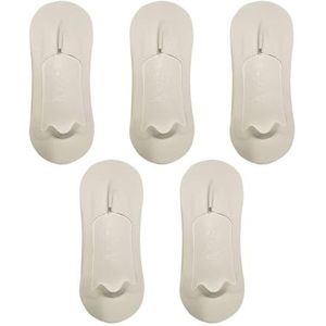 YIJIANUO 5 Paar Heren Sokken Katoen Ademend Zomer Ultradunne No Show Ice Silk Sok Siliconen Antislip Bodem Absorberen Zweet Mannen Boot Sok, 5 Wit, EU 37-45