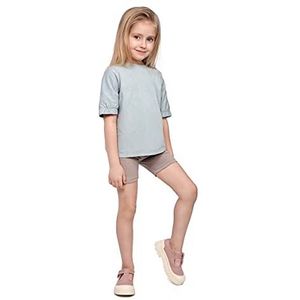 SOFTSAIL Meisjes Leggings Fietsen Shorts Korte Katoen Sport Dansen Gymnastiek Ademend Comfortabel Rekbaar, Beige, 6-7 jaar