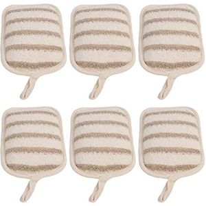 6 Stuks Exfoliërende Sponspad Dubbelzijdig, Dieptereiniging Douche Scrubber Pad voor Thuisreizen, Bevordert de Bloedcirculatie, Brede Toepassingen, Gemakkelijk Mee Te Nemen en op