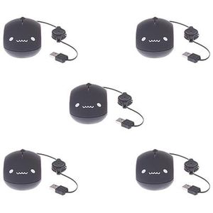 Tityvirnix 5 set Leuke Intrekbare USB Optische Scroll Muis 1000 DPI voor Laptop PC Notebook 1 Zwart Rose Rood
