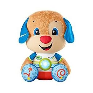 Fisher-Price HCJ15 - leerplezier gigantische puppy, groot muzikaal pluche speelgoed met leerinhoud voor peuters en kinderen, babyspeelgoed vanaf 18 maanden - Duits