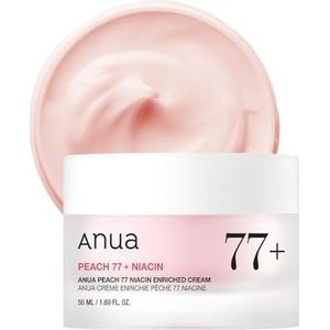 ANUA Peach Niacinamide Cream, Gezichtscrème Voor De Droge Huid Met Vitamine B12, 50 ml/1,69 Fl.Oz. Roze