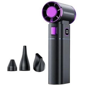 Elektrische ventilator, krachtige föhn met gewelddadige ventilator, stofzuiger, oplaadbaar, borstelloos, turbojet, haardroger, compact, paars