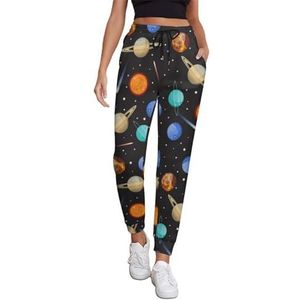 Zonnestelsel Planeten En Sterren Vrouwen Joggingbroek Running Joggers Broek Casual Broek Elastische Taille Lange Met Zakken