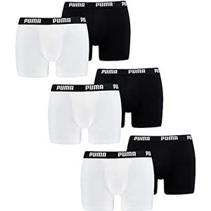 PUMA 100004386 Boxershorts voor heren, verpakking van 6 stuks, -301 wit/zwart., XL