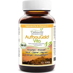 Cellavita Bouw-Gold Vita (Bio) voor botten, huid, tanden, kraakbeen, zenuwen, energie immuunsysteem, (100 g)