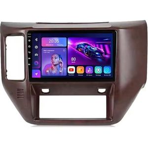 9"" 2 DIN Android 14 Autoradio Stereo voor Nissan Patrol V 5 Y61 2004-2021 met draadloze CarPlay Backup Camera Stuurwielbediening GPS Navigatie Bluetooth(Brown,L20(2+32G))