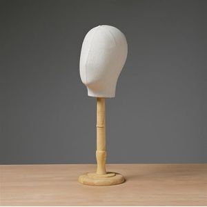 SAYEYBU Manikin Head, Cloth Mannequin Head, Hat Scarf Video Glasses Promo Display Plastic Manikin Head, Detachable Wood Stand, for Props Shop,Natural,A