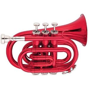 Trompetten Rode Kleurtoon Bb Pocket Trompet Trompet Instrument