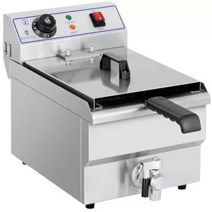 CROSSON Elektrische Friteuse 6L,230V/3000W Elektrische Friteuse met Mand en Deksel,Temperatuurregeling 80-200°C,voor Restaurantkeuken