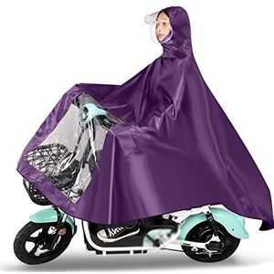 Fietsregenjas Poncho ，Waterdichte Poncho，Raincoat, Fietsregenjas Poncho Volledige bescherming met vizier Regenjas Regenhoes Herbruikbaar for heren Dames (Kleur: Rood, Maat: Single 3XL (zonder (Color