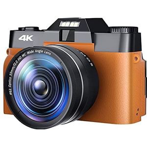 Videocamera Vlogcamera Recorder Flip Screen 4K Selfile Camcorder Stream Macro Lens Vlog Videorecorder Fotografie 48MP Digitale camera Groothoek(64G TF Card,With Filter 2 Lens-02)