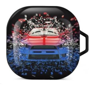 Tweekleurige sportwagen oordopjes hoesje compatibel met Samsung hard shell beschermhoes zwart-stijl
