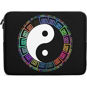 Yin en Yang Taichi Grappige Laptop Sleeve Draagtas Messenger Aktetas Beschermhoes voor 10/12/13/15/17 Inch
