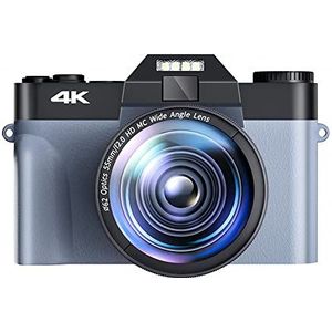 Videocamera, Macro Lens 48MP AF Camera for Fotografie 16X Groothoek 4K Camcorder Streaming Webcam Flip Screen Videorecorder(64G TF Card,With 2 Lens-03)