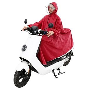 Fietsregenjas Poncho ，Waterdichte Poncho，Raincoat, Regenjas Regenkleding Volwassenen Opvouwbare lichtgewicht regenjas met capuchon for dames en heren (Kleur: Blu, Maat: Single 3XL) (Color : Wine Red