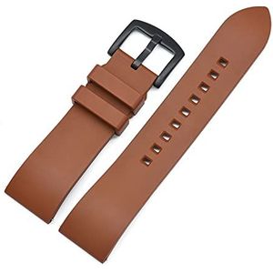ENICEN Premium-Grade Fluorine Rubber Horlogeband 20mm 22mm 24mm Armband Snel Release Bar Watchband Compatible With elke merkhorloges band (Color : Brown black, Size : 24mm)