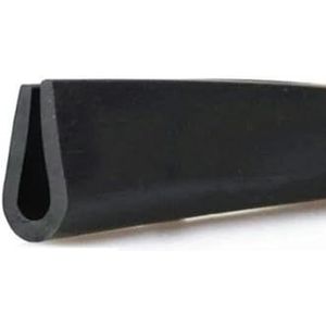 Zwart rubberen U-vormige randafdichtingsstrips Tochtstrip Anti-botsing Beschermend metalen paneel Glazen rand met klemgroef-rond-3x8x18mm-3 meter