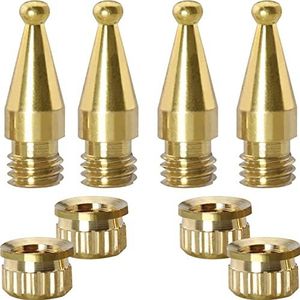 Luidspreker Spike MEETOOT 4 Set M8 Gouden Koper Shockproof Speaker Stand Base en Speaker Stands Voeten Pad voor luidspreker, Versterker, CD DVD-speler, Draaitafel Recorder, Chassis, Instrument Speaker Voeten
