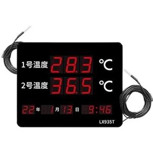 Hoge Temperatuurbestendige Digitale Thermometer Met Dubbele Temperatuurweergave, Geschikt For Zwembaden En Sauna's Nauwkeurige Meting(LX935T-B)