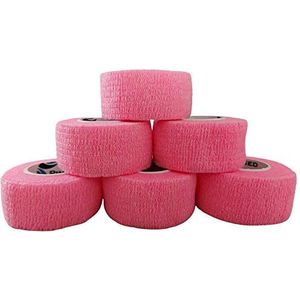 PintoMed - 6 x Roze - Samenhangend Verband - Cohesive Bandage - 6 rollen x 2,5 cm x 4,5 m Zelfklevende Flexibele Verbanden, EHBO, Sportverbandverbanden - Pak van 6
