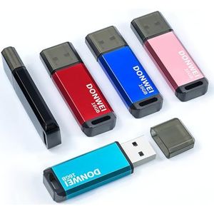 USB-Stick 16 GB, 5 Stuks, USB 2.0 Flashdrive Met Geheugen Voor Computer, Gameconsole, PC (Roze, Rood, Blauw, Zwart, Cyaan)