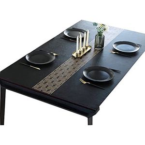 Keuken Eettafel loper bureau mat, PVC tafelloper Multicolor meerdere maten(Black,75x130cm)