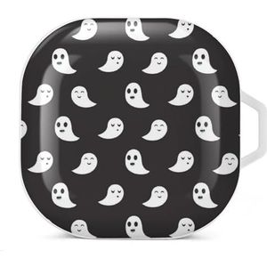 Geest zwart patroon oordopjes hoesje compatibel met Samsung harde shell beschermhoes wit stijl