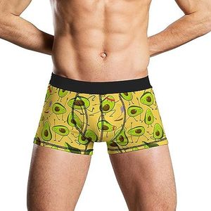 Avocado Yoga Patroon Heren Boxer Slips Ademend Ondergoed Stretch Tailleband Grappige Print Trunk S