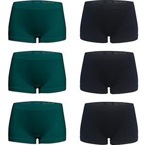 Libella Damesslip in lage taille (verpakking van 6) - naadloze onderbroek in microvezel 3908, Zwart*3 donkergroen*3, S-M