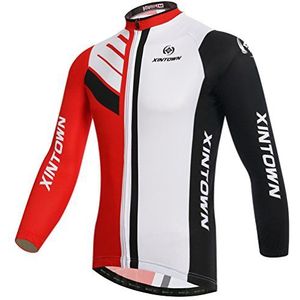 Baymate Uniseks, ademend, wielrennen, lange mouwen, jersey, sporttop, Zoals op de foto, L