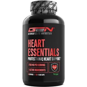 Heart Essentials - 120 capsules - Hartcomplex* met een hoge dosering van 200 mg Q10, 1000 mg arjuna-extract, 750 mg citrus bergamot, paardenkastanje, resveratrol, olijfblad, vitamine B1 - Veganistisch