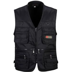KJHD Heren katoenen vest met meerdere zakken, casual dun mouwloos jasje met veel zakken, herenfotograaf baggy vest (Color : C, Size : 4XL)