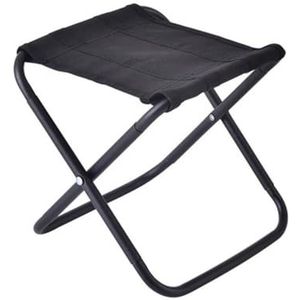DPNABQOOQ Licht draagbare hoge duurzame outdoor klapstoel met tas buiten opvouwbare vouw aluminium stoel kruk stoel stoel vissen picknick camping (maat: S zwart)