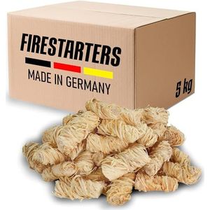 FEUER PRIMUS eco aanmaakwol (5 kg) ca. 400 stuks, ook als (3 kg+10 kg), ecologische barbecueaansteker, openhaardaansteker, kachelaansteker, houtwol, aanmaakblokjes (5 kg)