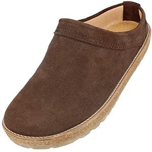 HAFLINGER Travel-Cassic elegante clog van leer, rubberen zool en kurk-latex voetbed, Marone 916, 38 EU