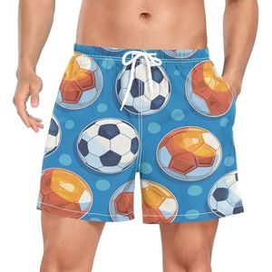 Niigeu Cartoon Naadloze Voetbal Heren Zwembroek Shorts Sneldrogend met Zakken, Leuke mode, XL