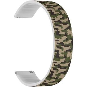 RYANUKA Solo Loop band compatibel met Ticwatch Pro 3 Ultra GPS/Pro 3 GPS/Pro 4G LTE / E2 / S2 (camouflage textuur abstract) quick-release 22 mm rekbare siliconen band band accessoire, Siliconen, Geen